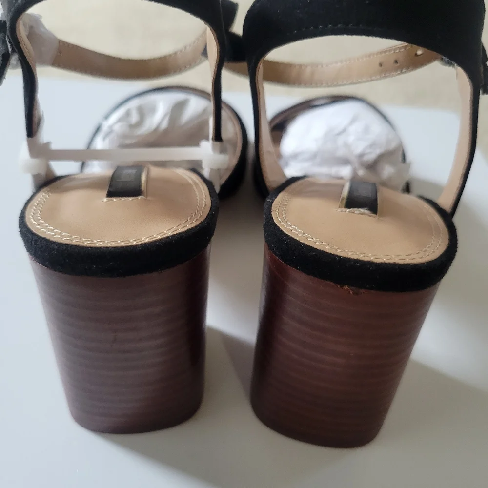 Kensie Exalia Black Suede Block Heel‎ Sandals – Women's Size 9